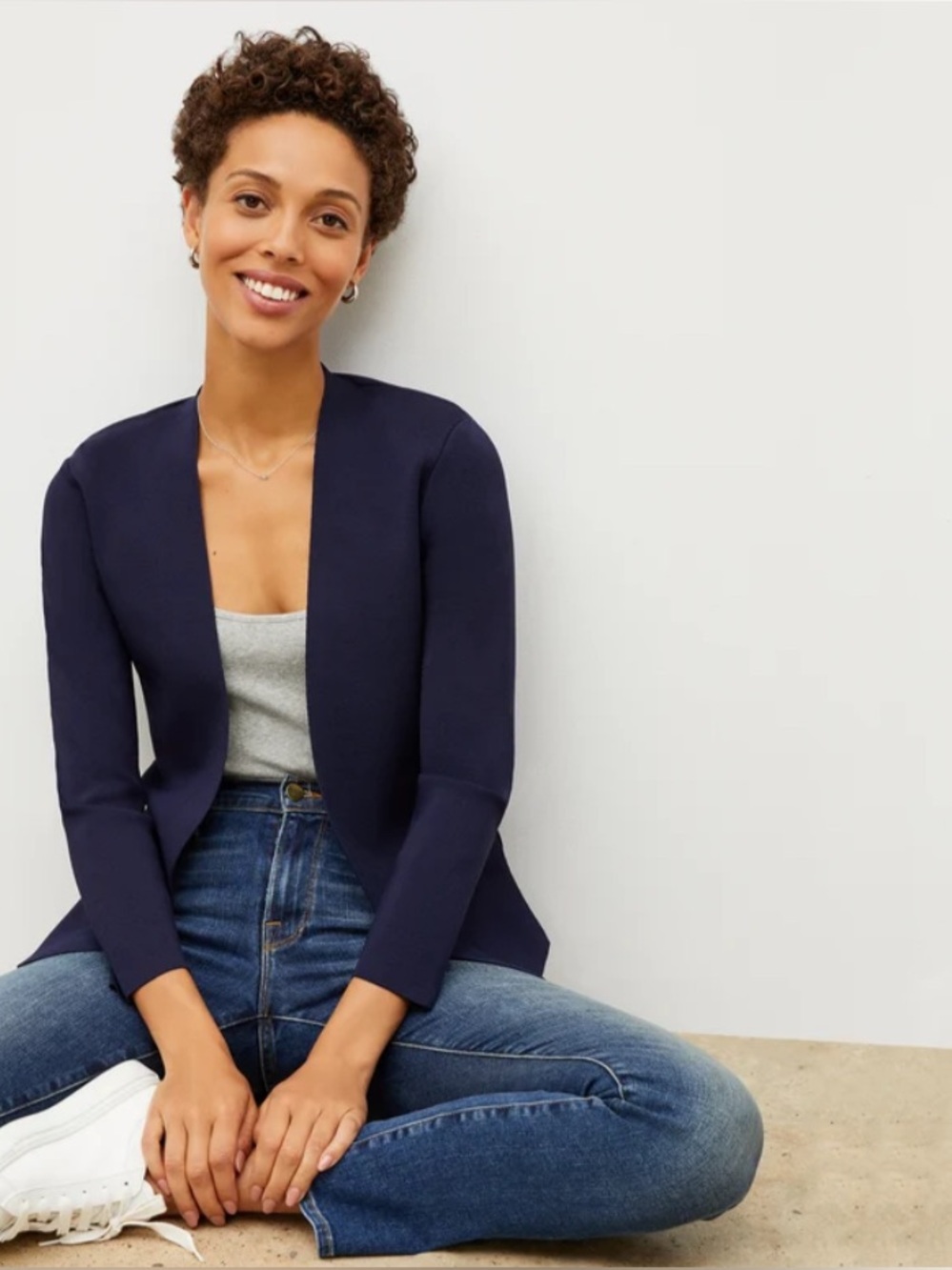 MM Lafleur Womens navy Woolf 2.0 Jardigan cardigan 1+ NWT